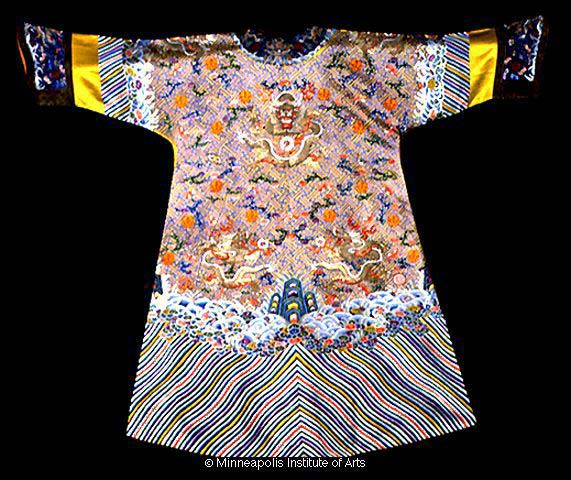 Одежда, Ching [Qing] Dynasty (1821-50), Золотое шитье по шелку