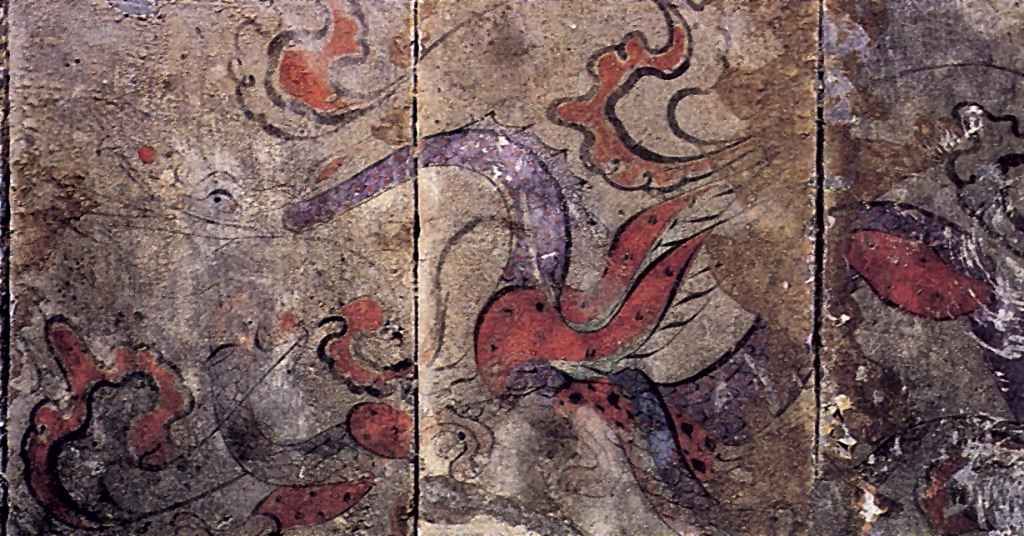 Мифические звери. Фрагмент настенной росписи из гробницы Буцяньцю