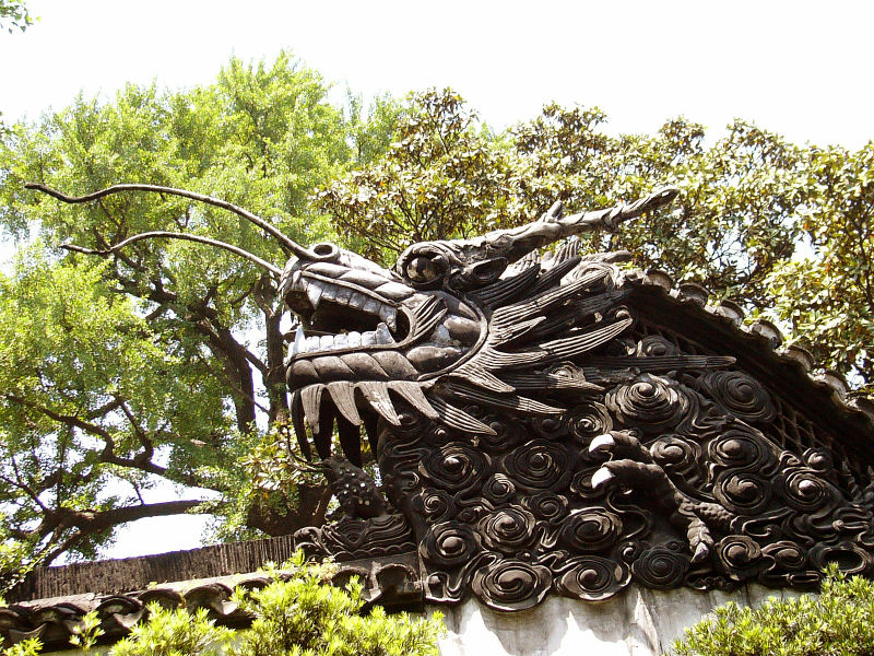 sculpture found in a garden in Beijing. Dragon by white98sh